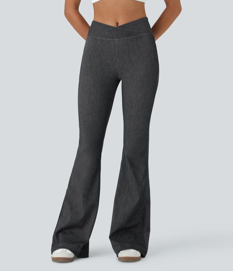 Halara Flex™ High Waisted Crossover Casual Flare Jeans