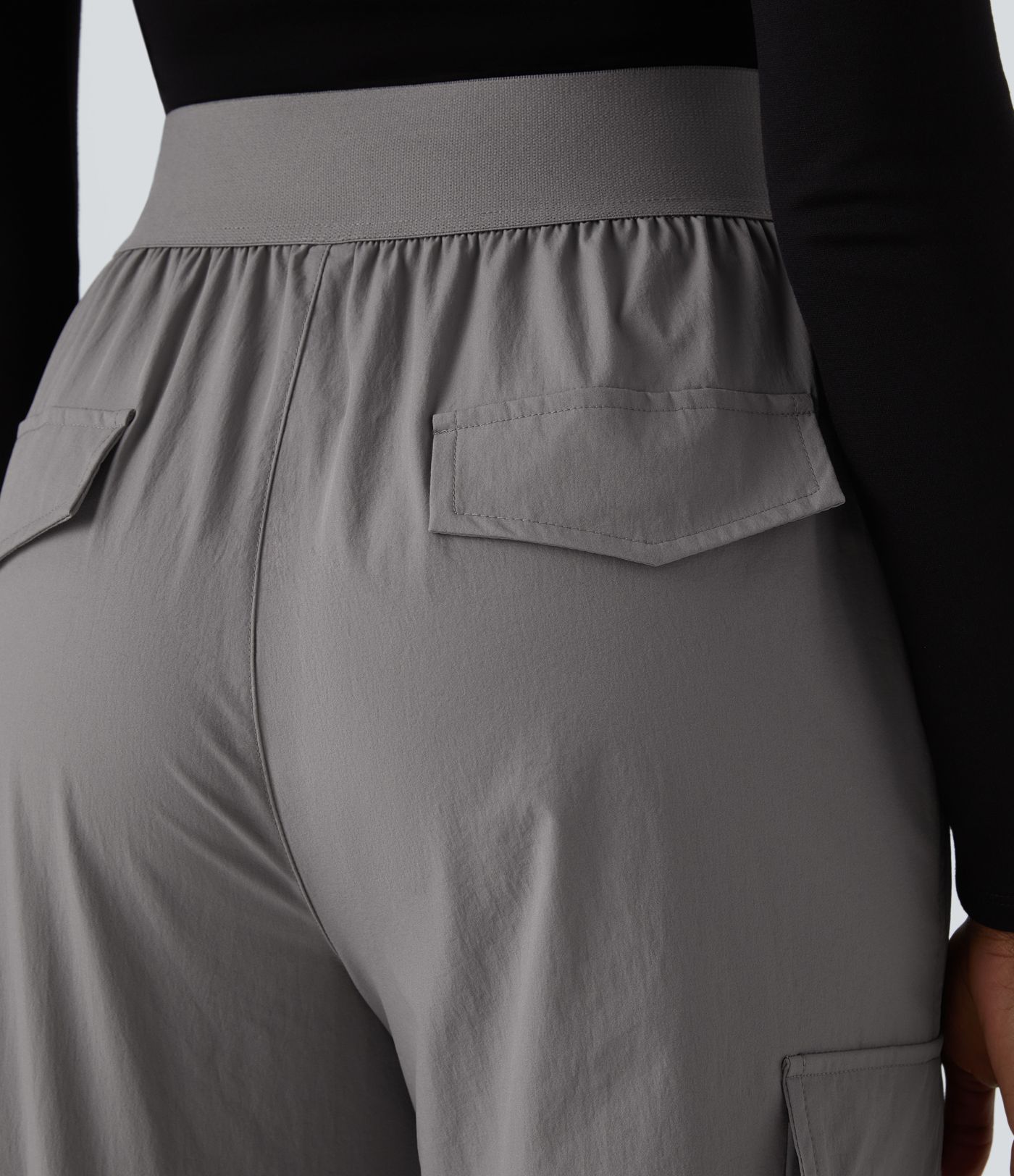 High Waisted Pockets Wide Leg Casual Cargo Pants