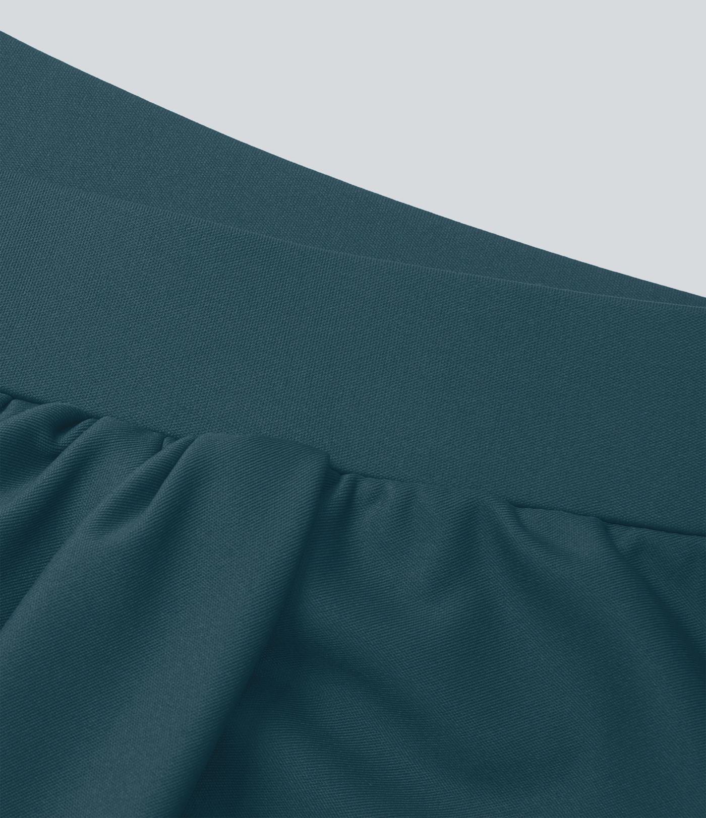 High-waisted draped asymmetrical 2-in-1 pocket casual skirt