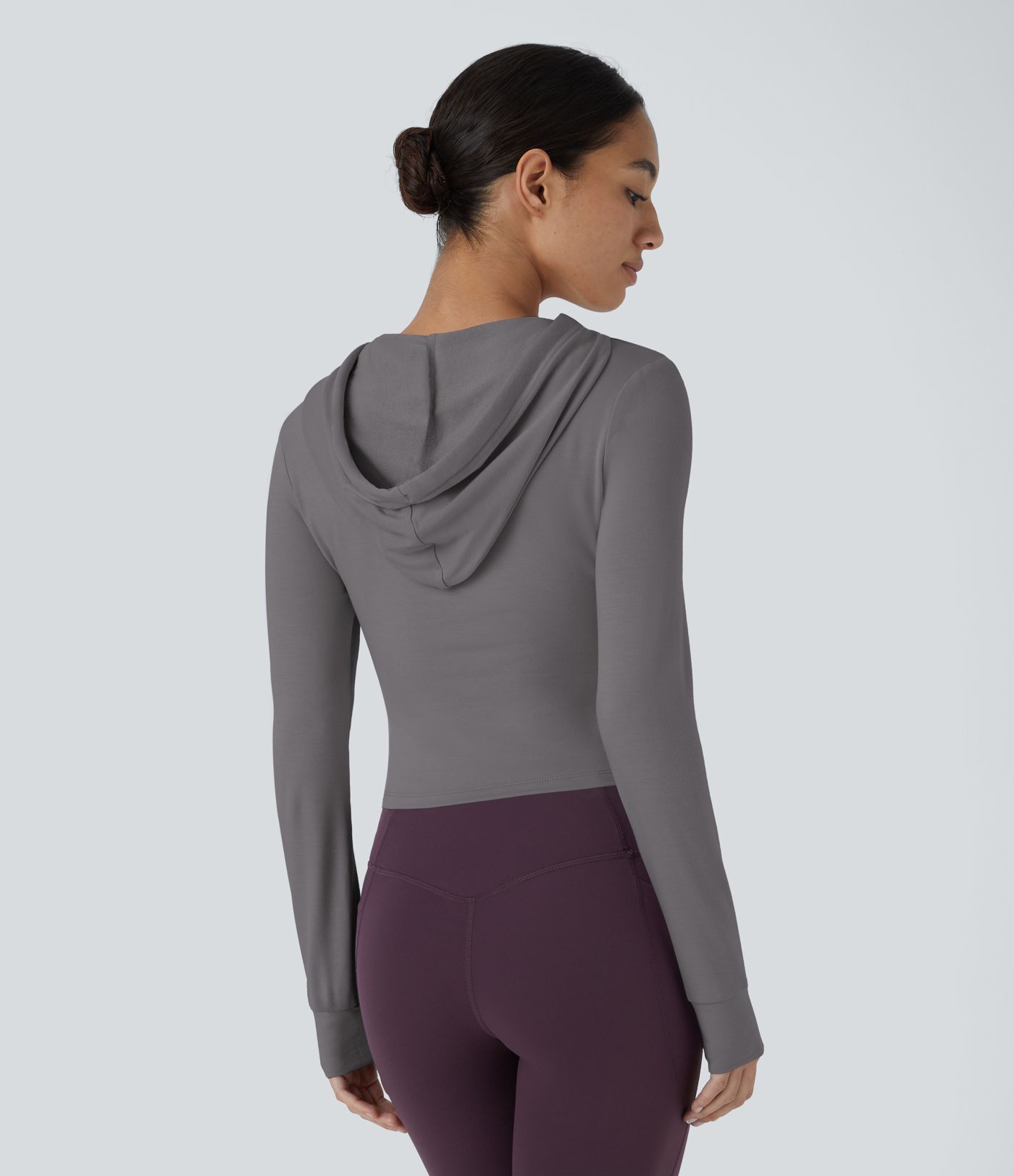 Hooded Drawstring Cut Out Casual Hoodie Sweatshirt