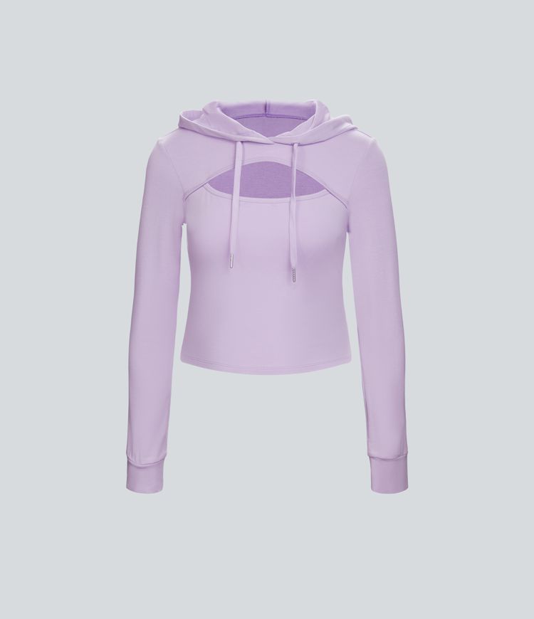 Sudadera con capucha informal y cordón recortado