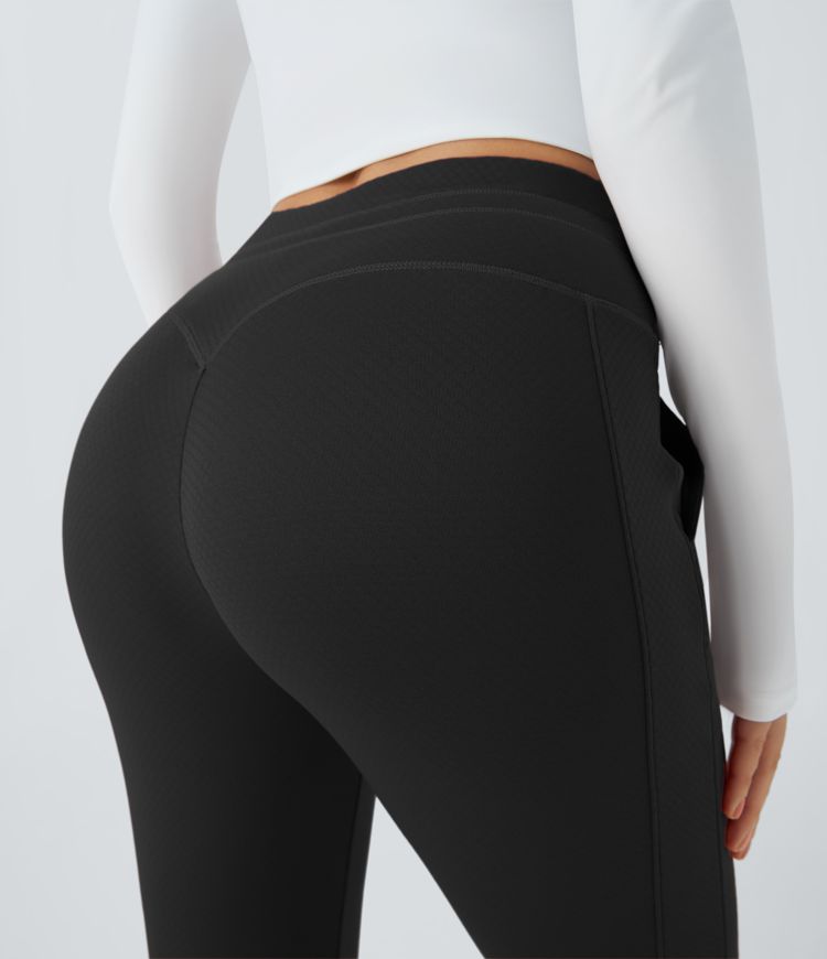 Einfarbige, lässige Thermo-Jogginghose aus 3D-Fleece mit hohem Bund, Kordelzug und Seitentaschen