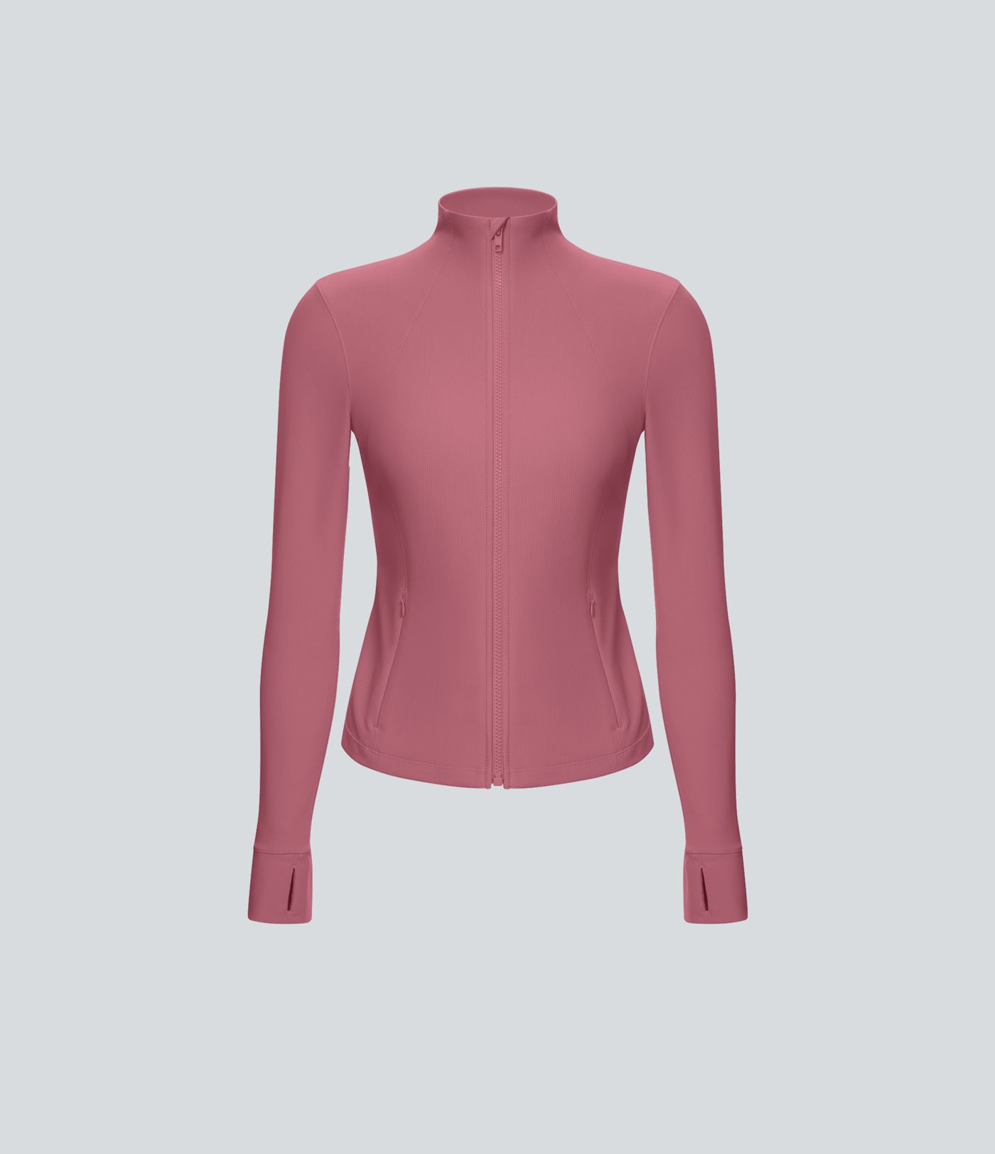 Patitoff™ Flow Pet Hair Resistant Stand Collar Zipper Pocket Thumb Hole Cropped Casual Jacket