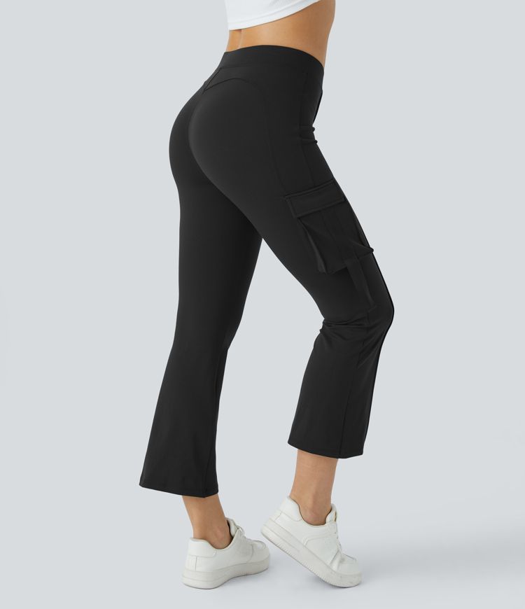 DayStretch High Waisted Side Flap Pocket Capri Cargo Casual Pants