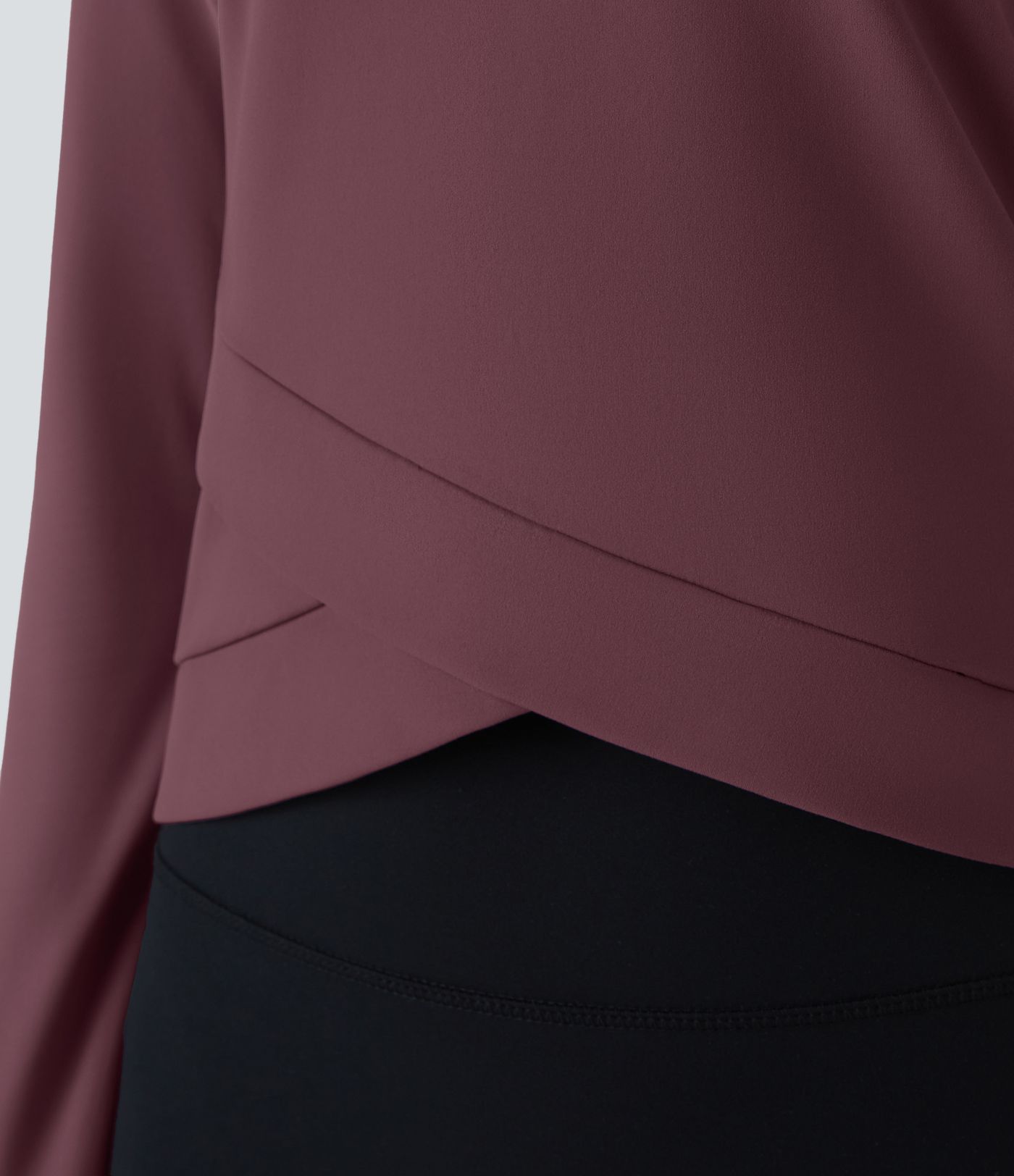 Softlyzero™ Plush Round Neck Crossover Hem Yoga Sports Top