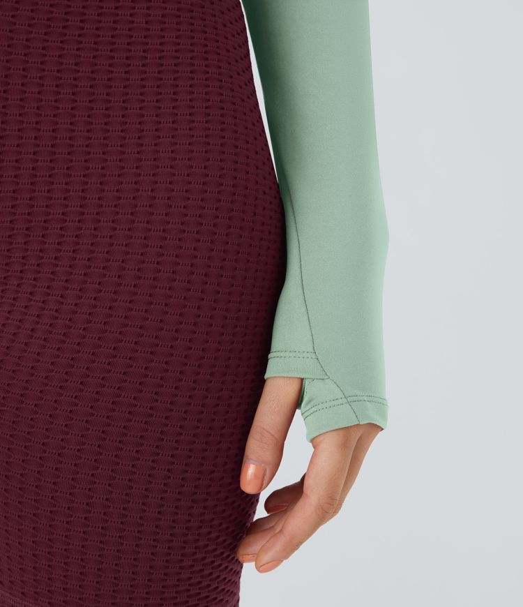 Softlyzero™ Plush Thumbhole Crossover Hem Cropped Yoga Sport Top