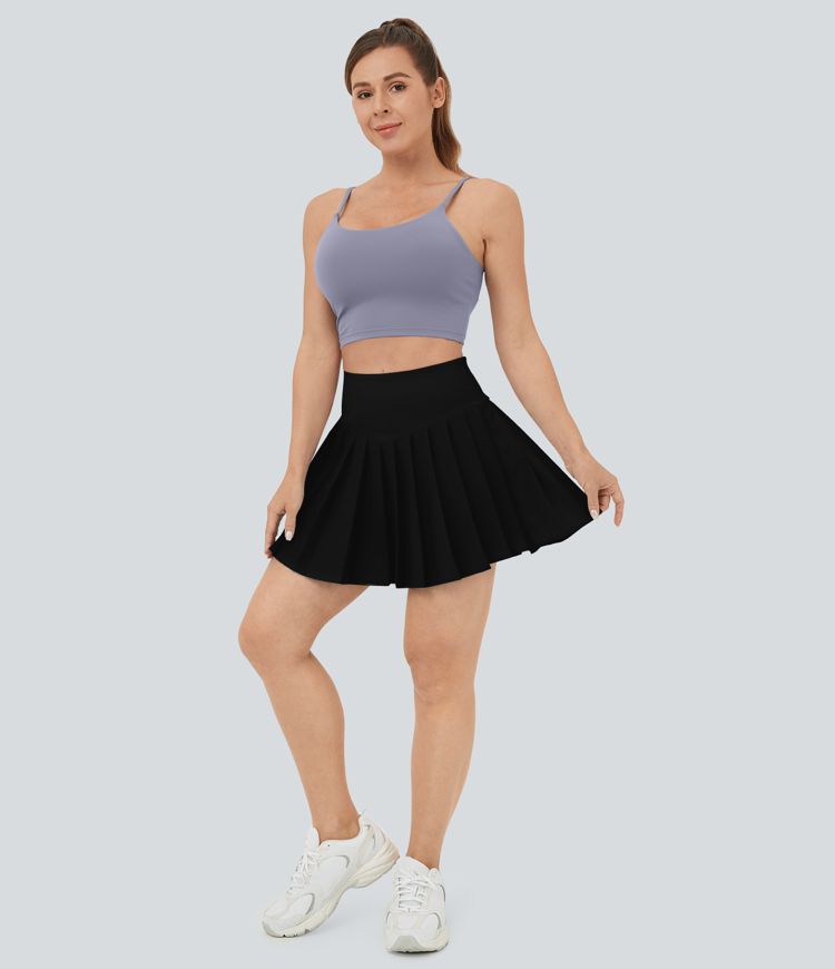 Breezeful™ High Waisted A Line 2-in-1 Side Pocket Mini Pleated Quick Dry Casual Skirt