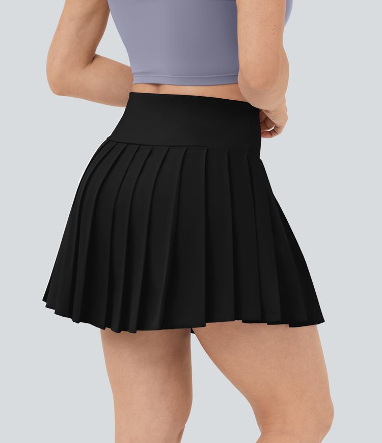 Breezeful™ High Waisted A Line 2-in-1 Side Pocket Mini Pleated Quick Dry Casual Skirt