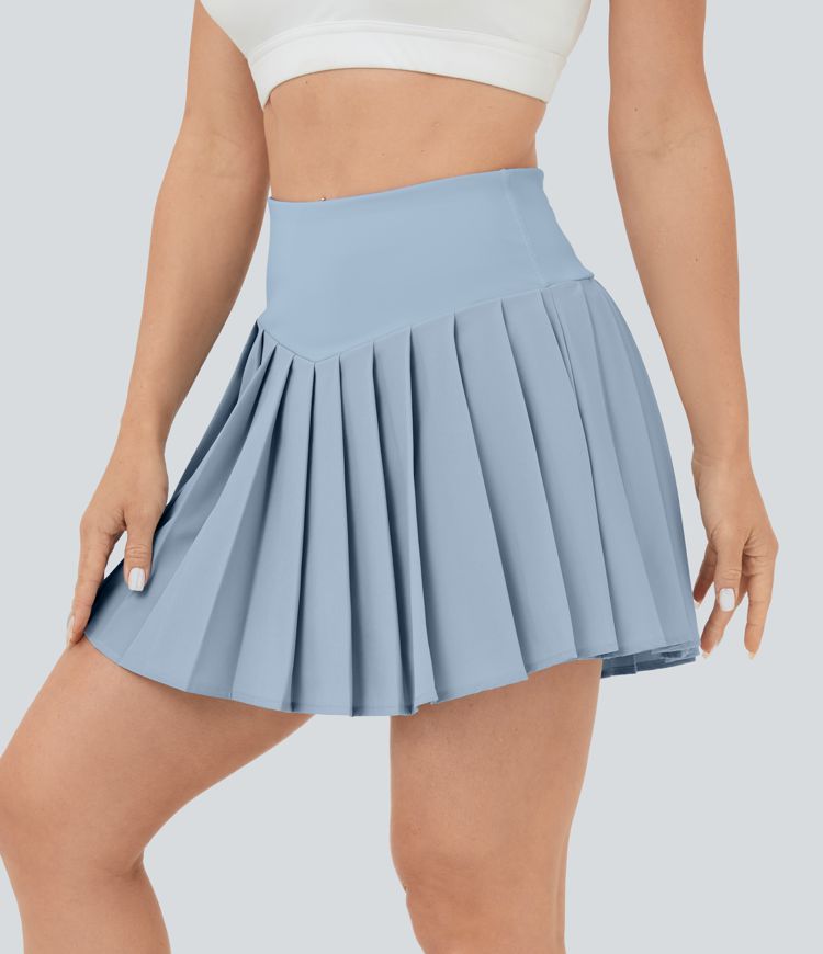 Breezeful™ High Waisted A Line 2-in-1 Side Pocket Mini Pleated Quick Dry Casual Skirt