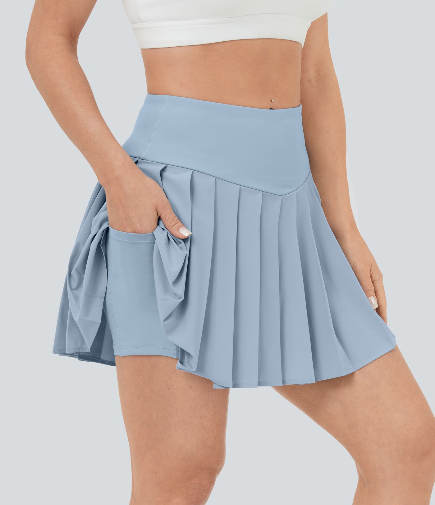 Breezeful™ High Waisted A Line 2-in-1 Pocket Mini Pleated Quick Dry Casual Skirt