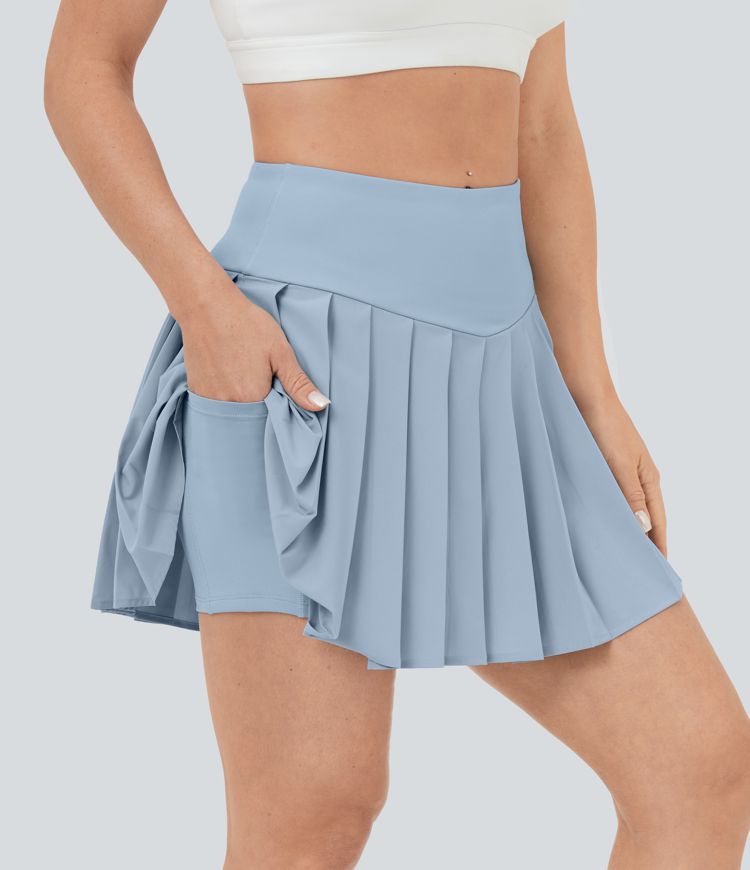 Breezeful™ High Waisted A Line 2-in-1 Side Pocket Mini Pleated Quick Dry Casual Skirt