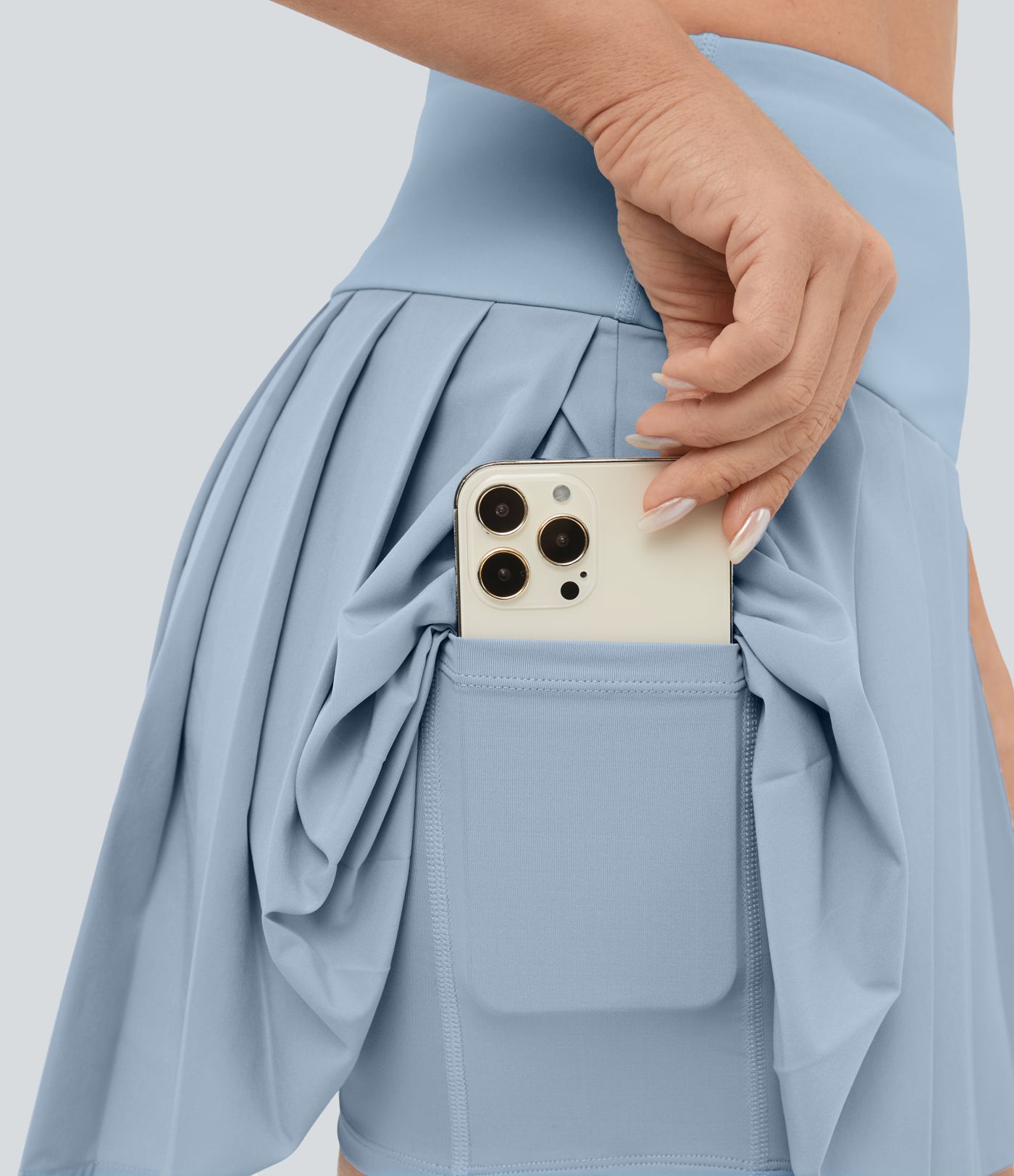 Breezeful™ High Waisted A Line 2-in-1 Pocket Mini Pleated Quick Dry Casual Skirt