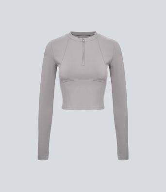 Softlyzero™ Plush Top Sport de Golf Court à Manches Longues avec Trou pour Pouce et Demi-Zip Softlyzero™ Plush Top Sport de Golf Court à Manches Longues avec Trou pour Pouce et Demi-Zip