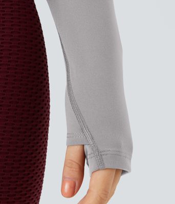 Softlyzero™ Plush Top Sport de Golf Court à Manches Longues avec Trou pour Pouce et Demi-Zip Softlyzero™ Plush Top Sport de Golf Court à Manches Longues avec Trou pour Pouce et Demi-Zip