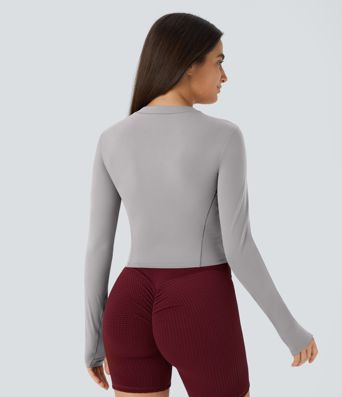 Softlyzero™ Plush Top Sport de Golf Court à Manches Longues avec Trou pour Pouce et Demi-Zip Softlyzero™ Plush Top Sport de Golf Court à Manches Longues avec Trou pour Pouce et Demi-Zip