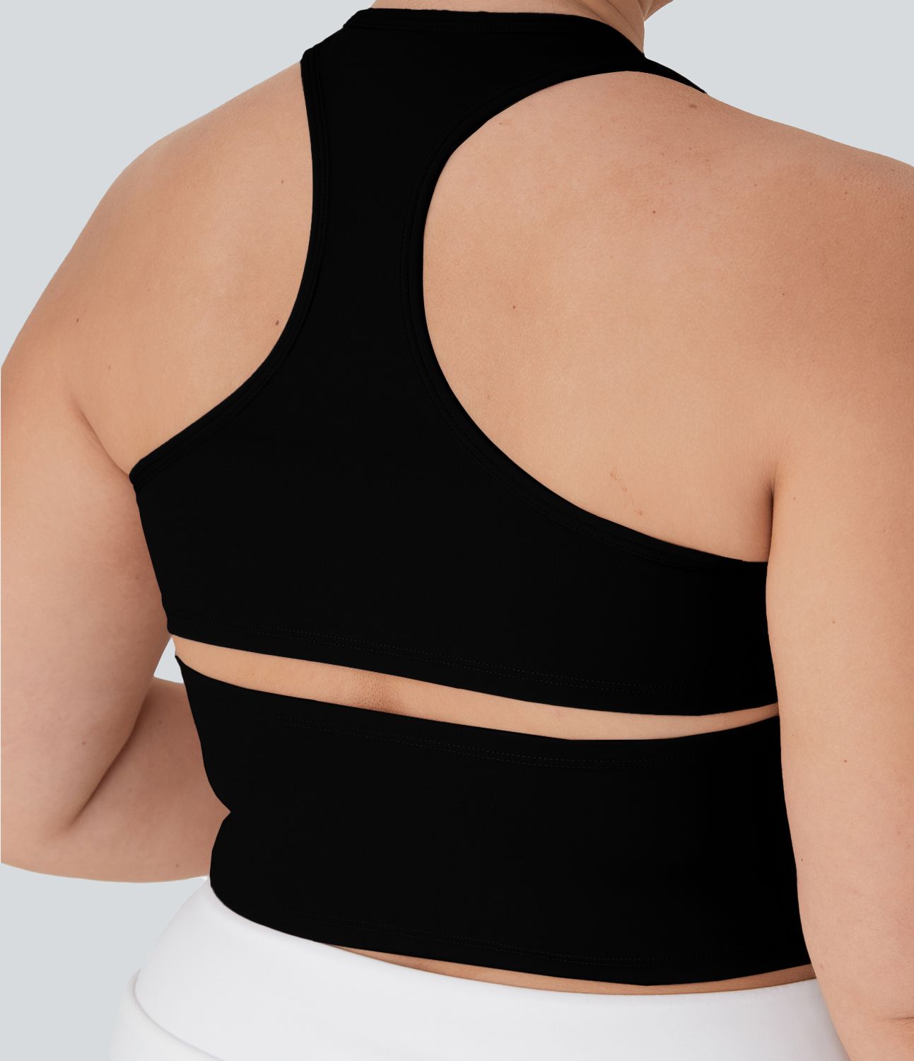 Softlyzero™ Plush Tank Top sin mangas yoga talla plus cut out espalda cruzada cuello en U