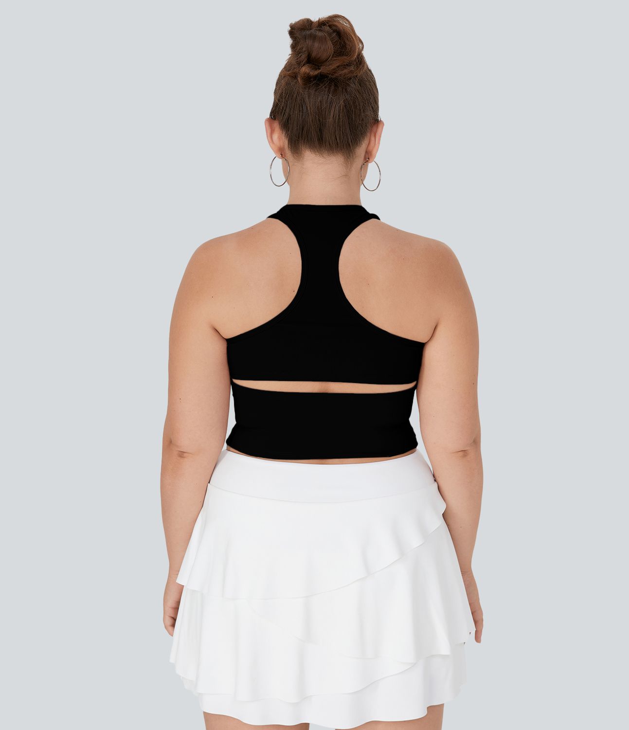 Softlyzero™ Plush Tank Top sin mangas yoga talla plus cut out espalda cruzada cuello en U