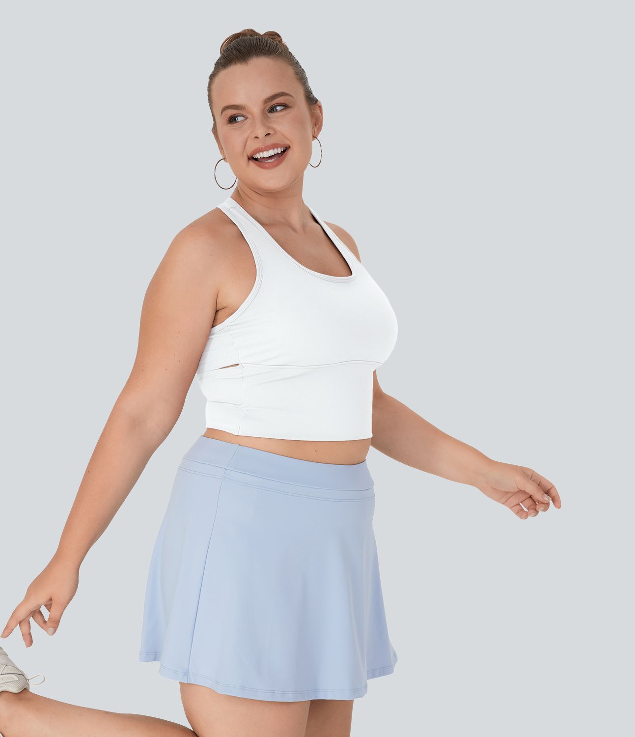 SoftlyZero™ Plush U Neck Racerback Cut Out Plus Size Yoga Tank Top