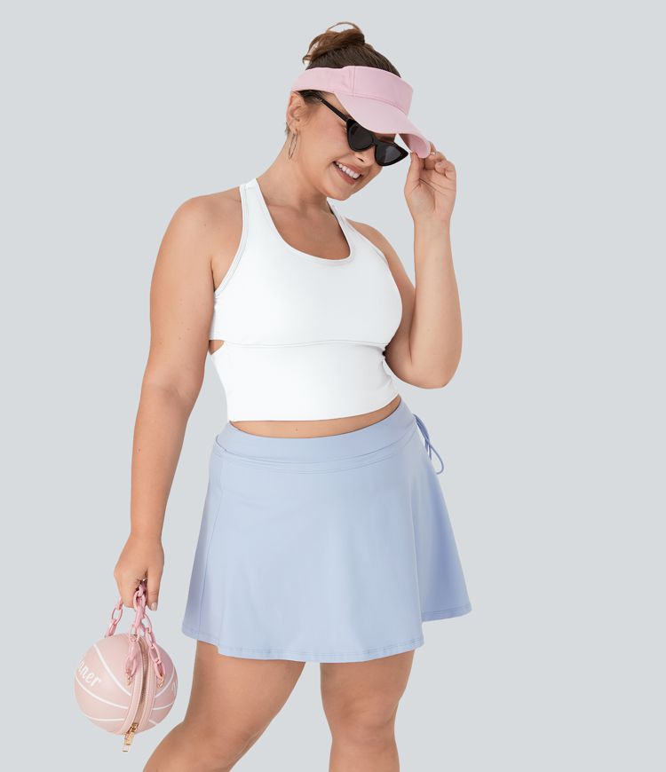 Softlyzero™ Plush U Neck Racerback Cut Out Plus Size Yoga Tank Vest Top