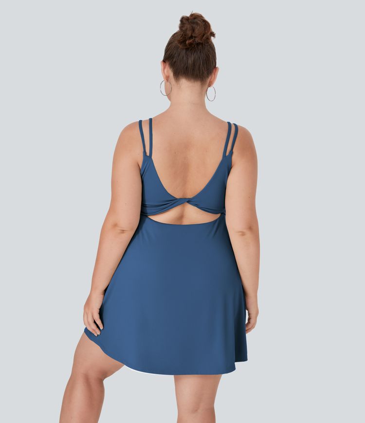 Everyday SoftlyZero™ Plush Double Straps 2-Piece Plus Size Activity Dress-Flipped