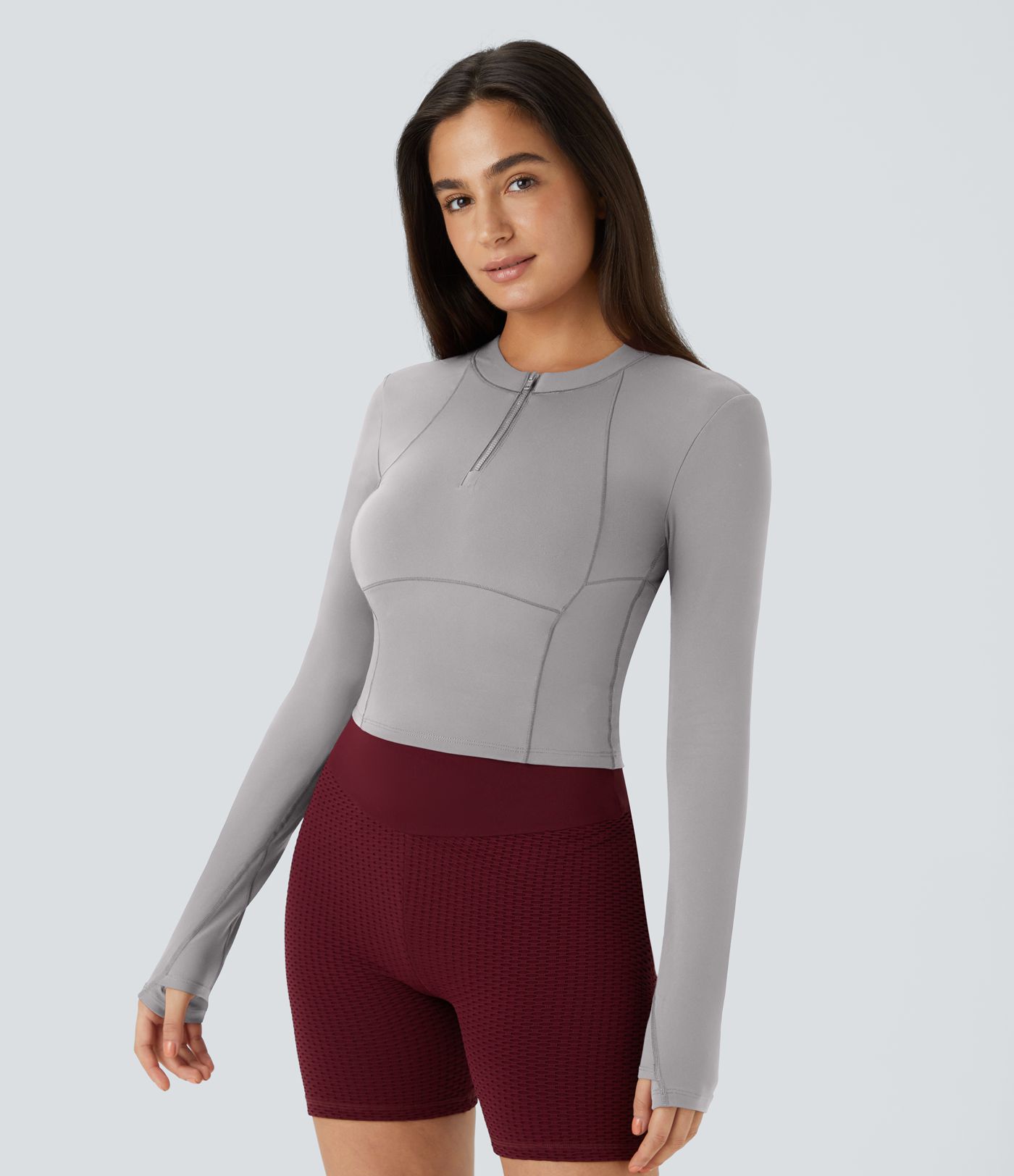 Softlyzero™ Plush Top Sport de Golf Court à Manches Longues avec Trou pour Pouce et Demi-Zip Softlyzero™ Plush Top Sport de Golf Court à Manches Longues avec Trou pour Pouce et Demi-Zip
