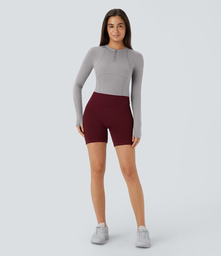 Softlyzero™ Plush Top Sport de Golf Court à Manches Longues avec Trou pour Pouce et Demi-Zip Softlyzero™ Plush Top Sport de Golf Court à Manches Longues avec Trou pour Pouce et Demi-Zip