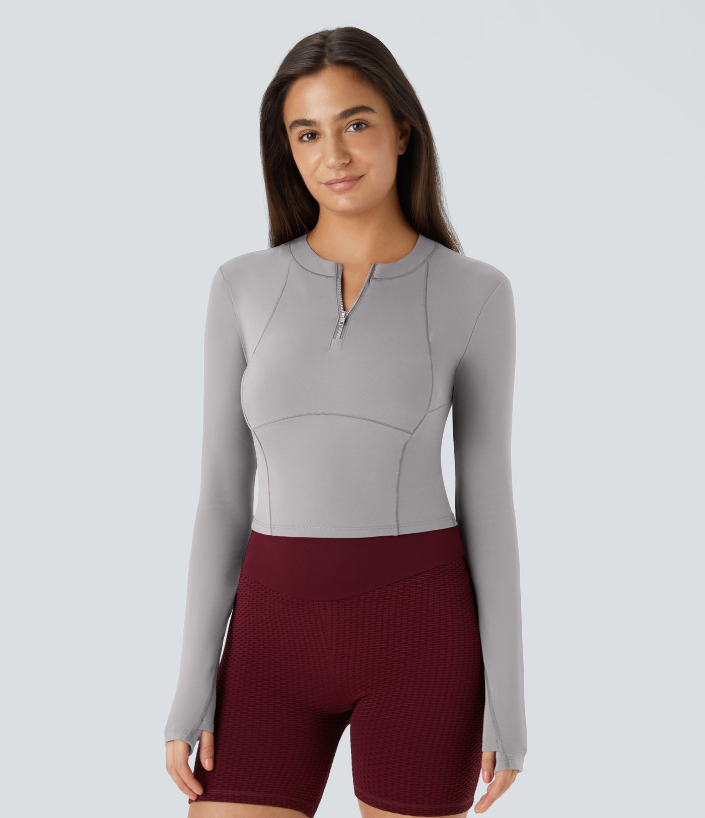 Softlyzero™ Plush Top Sport de Golf Court à Manches Longues avec Trou pour Pouce et Demi-Zip Softlyzero™ Plush Top Sport de Golf Court à Manches Longues avec Trou pour Pouce et Demi-Zip