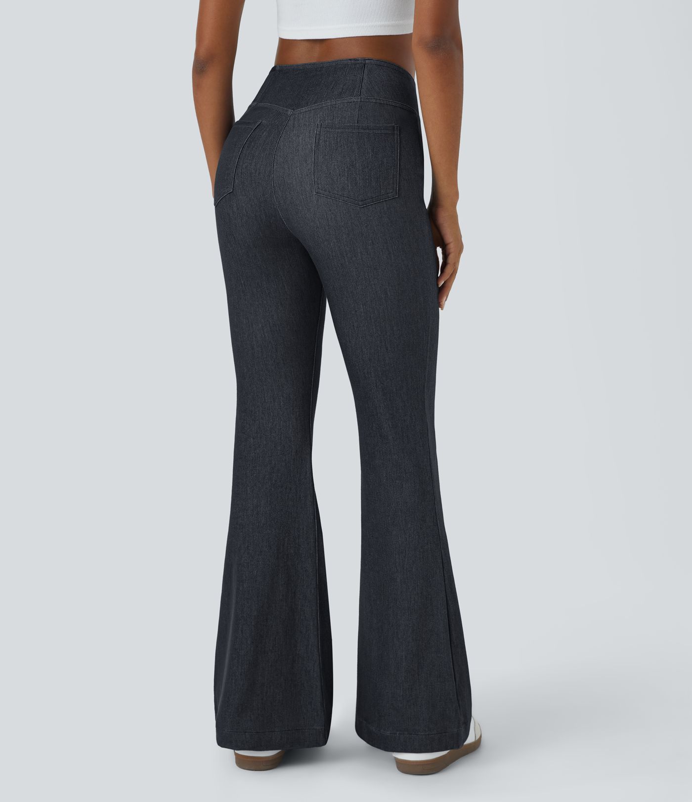 Jeans Halara Flex™ Denim mezclilla elástica acampanado bolsillo trasero cintura V tiro alto 