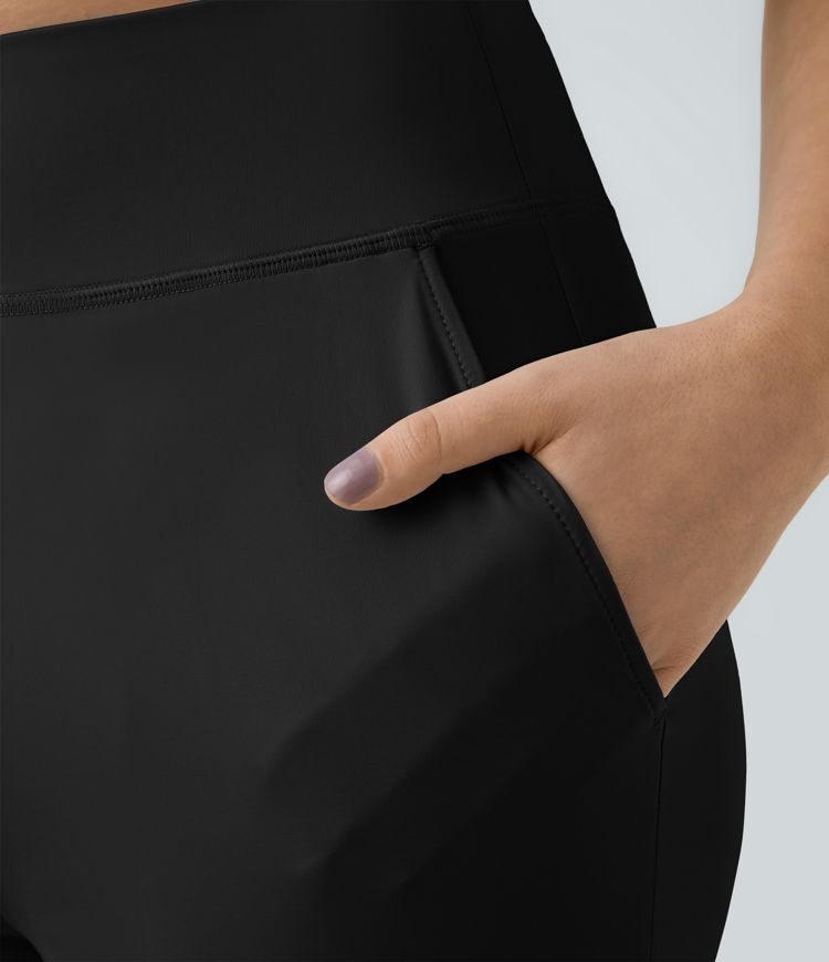 High Waisted Pocket Cut Out Cool Touch Casual Joggers-UPF50+