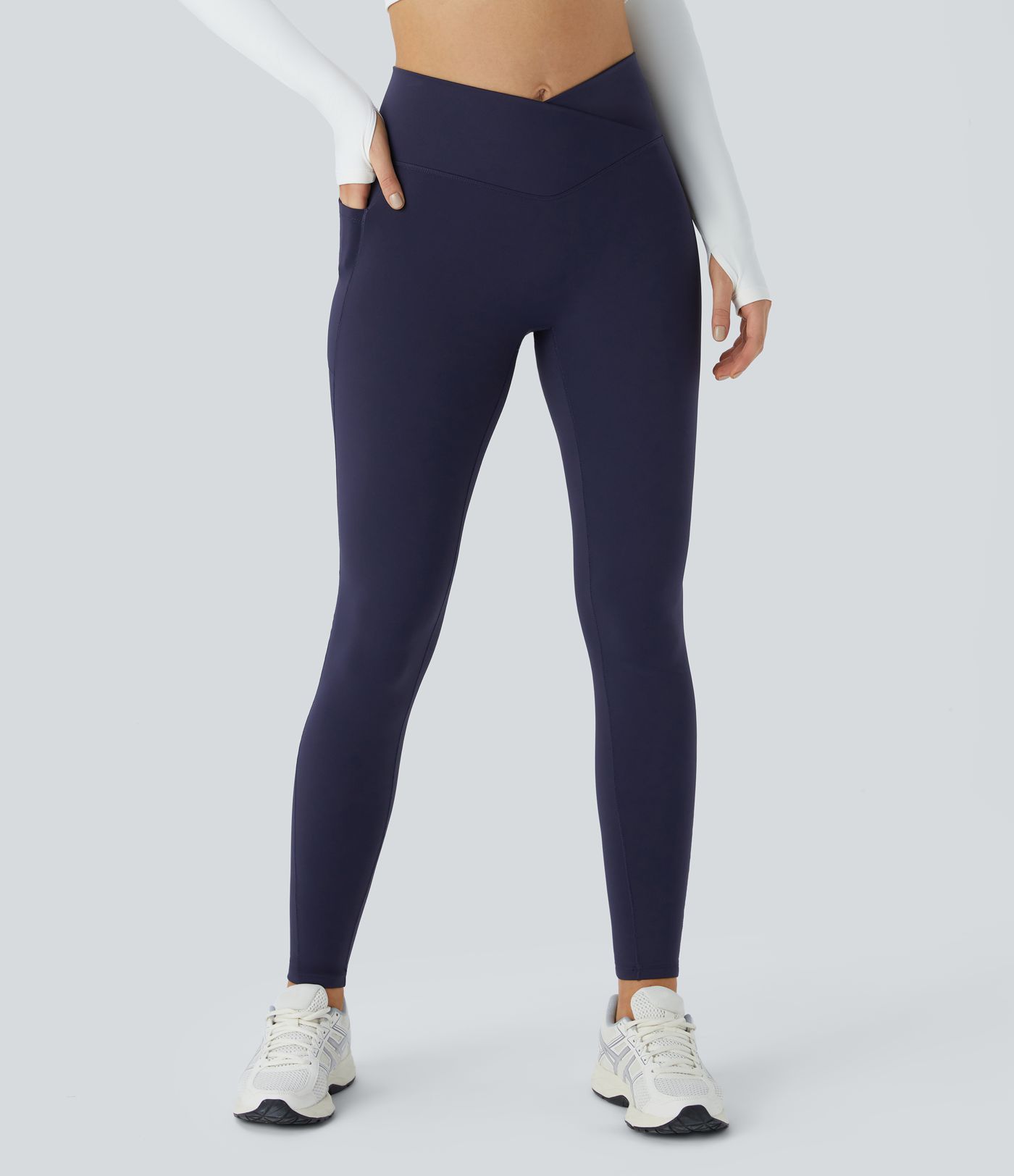 Patitoff™ Pet Hair Resistant Thermal Crossover Casual Women Active Leggings with pockets