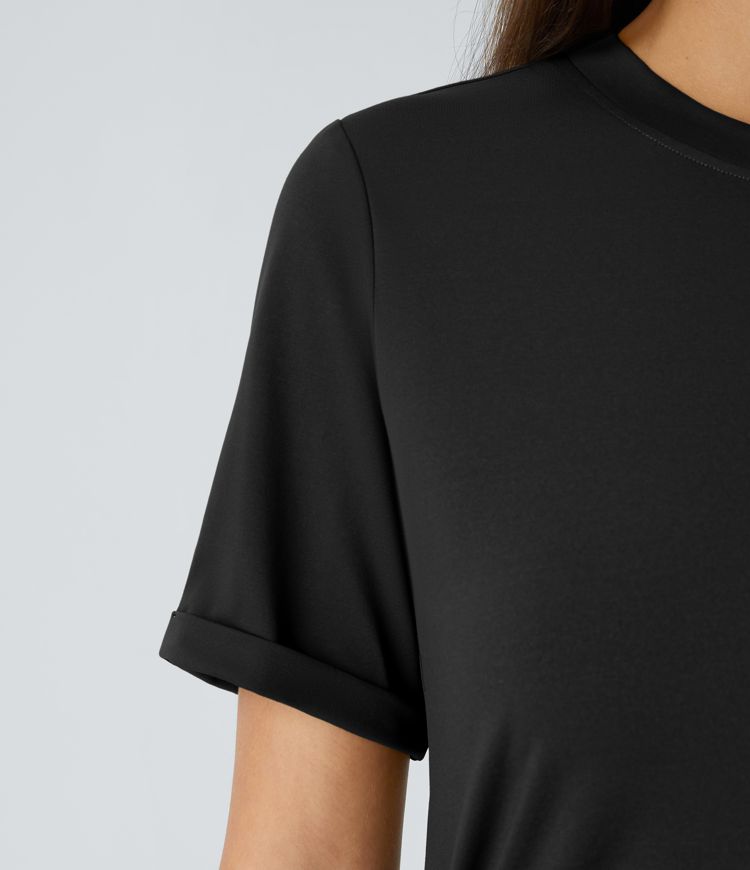 Everyday Tie Knot Ruched Mini Chill Dress-Belle