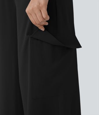 Breezeful™ Round Neck Sleeveless Pockets Straight Leg Quick Dry Casual Jumpsuit