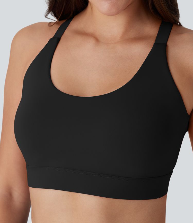 SpeedWave™ Medium Support Molded Cups Perforated Adjustable Hook Quick Dry Workout Sports Bra A-C Cups