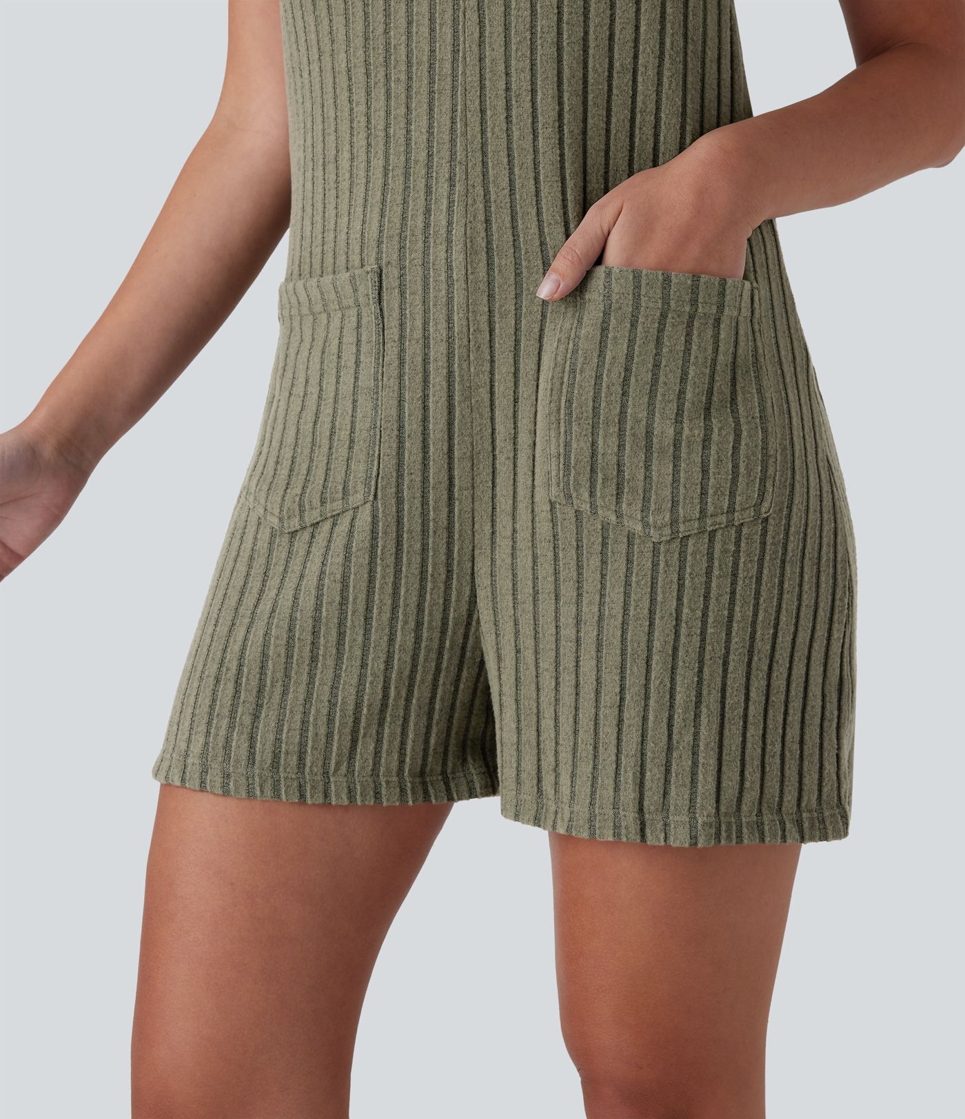 Peto acanalado botón múltiple bolsillo tira ajustable