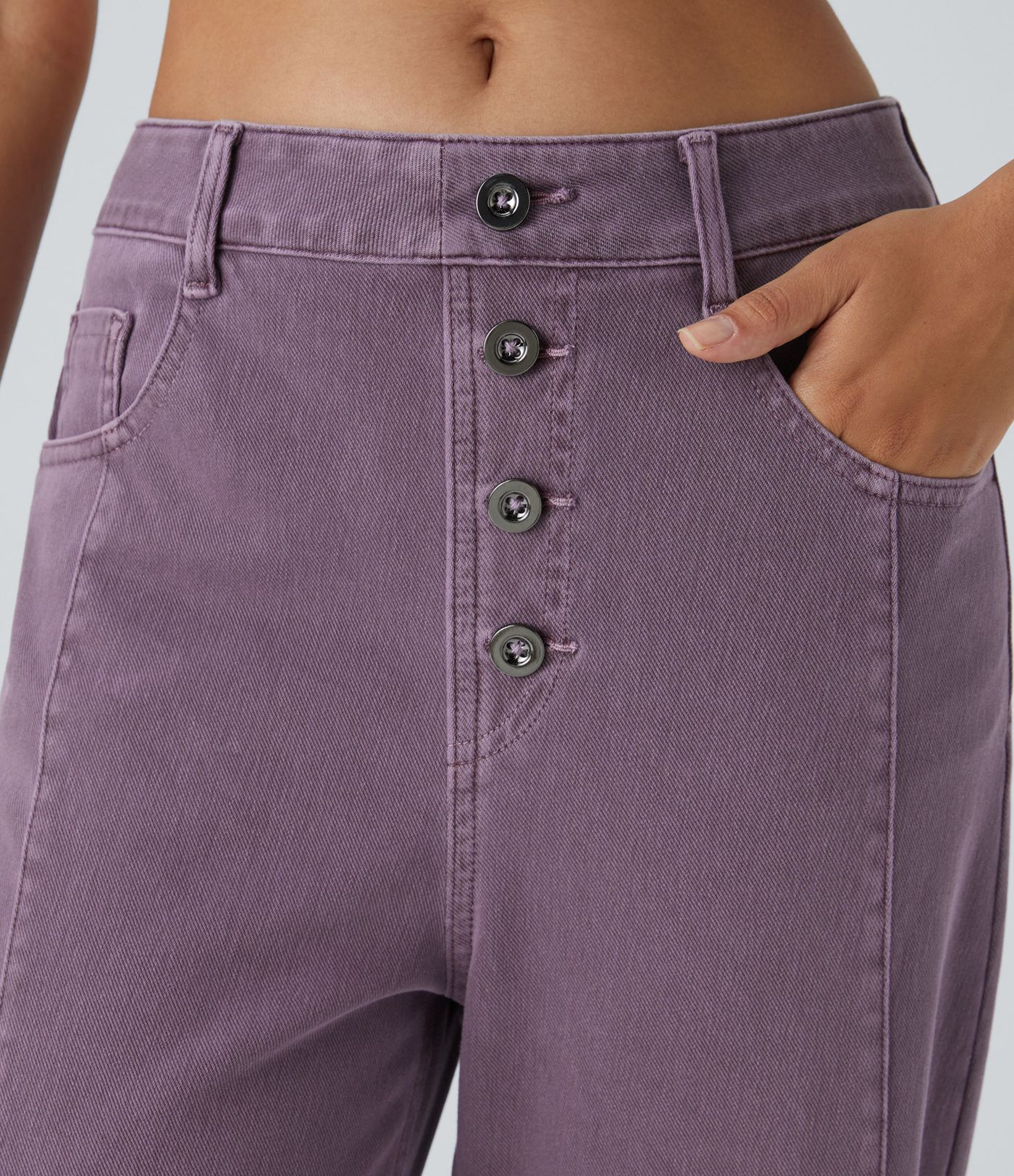 Halara Flex™ High Waisted Decorative Pockets Straight Leg Colorful Casual Boyfriend Jeans