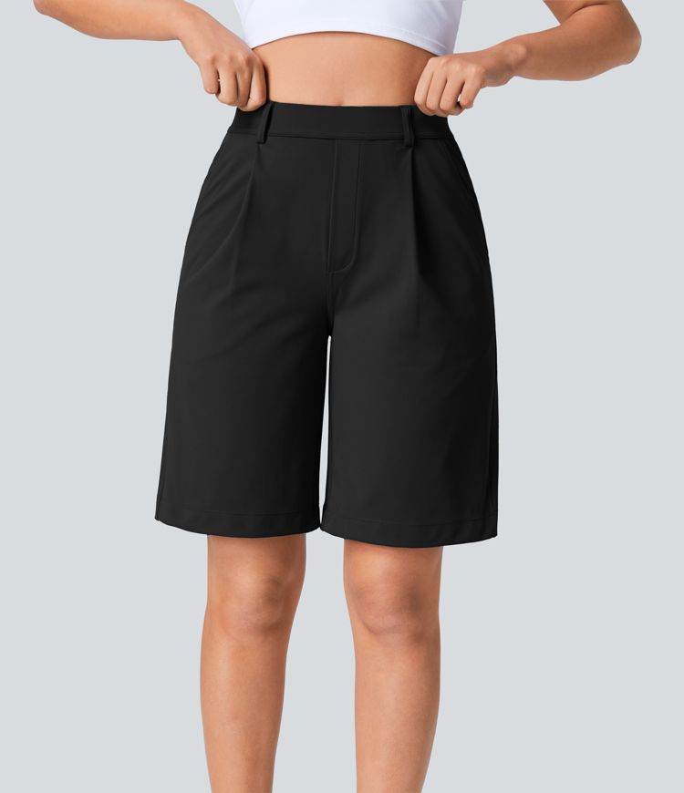 High Waisted Side Pocket Work Shorts