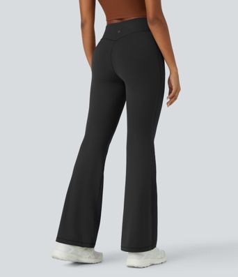 Halara UltraSculpt™ Mid Rise Tummy Control Pocket Running Full Length Flare Leggings