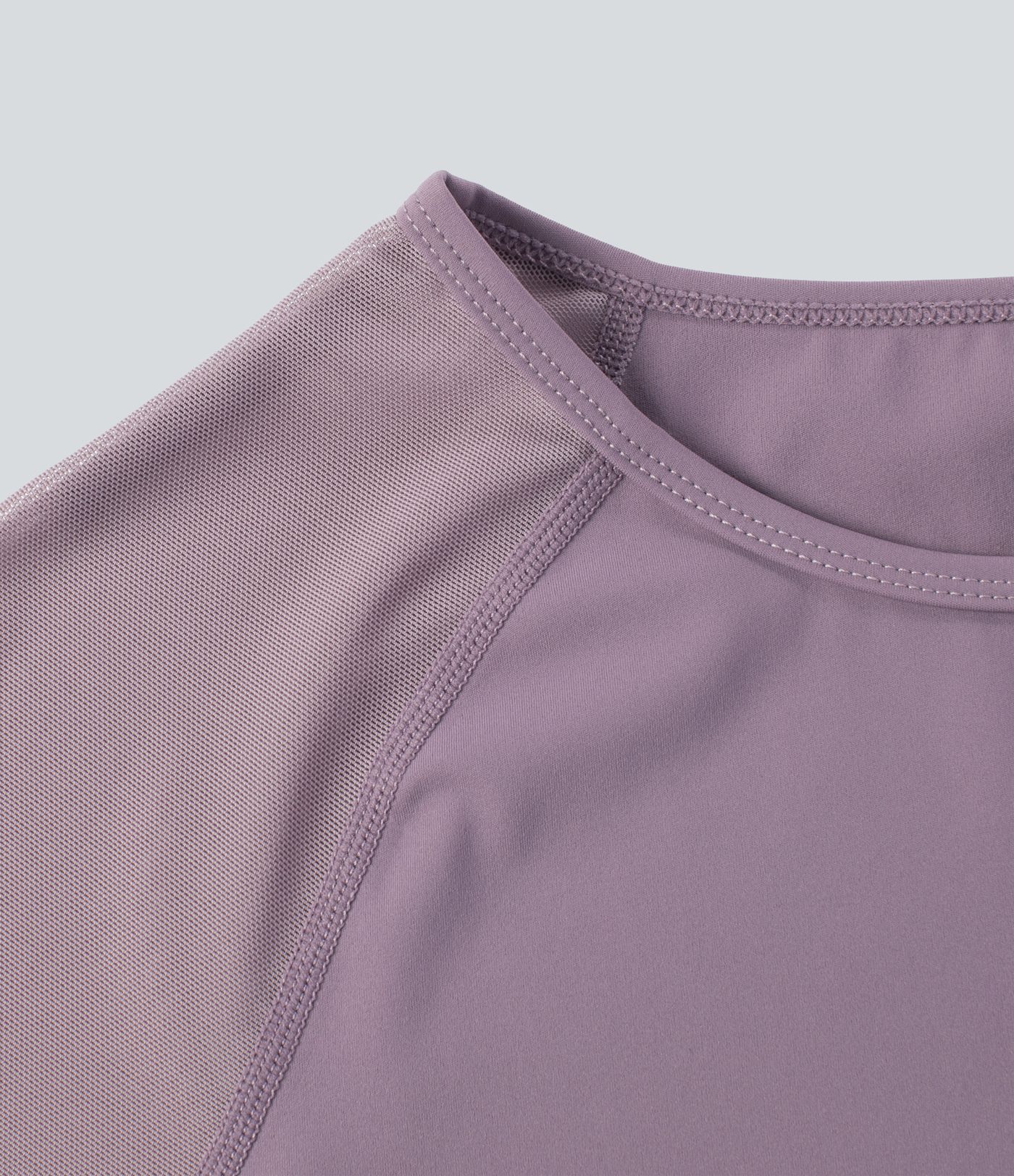 SoftlyZero™ Airy Contrast Mesh Sleeve Cropped Cool Touch Yoga Sports Top-UPF50+