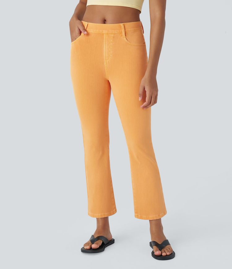 Jean Bootcut Casual Coloré Halara Flex™ à Taille Haute avec Poches