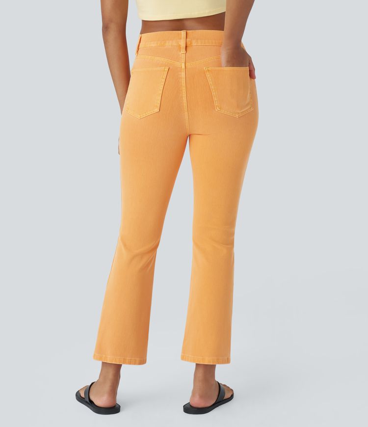 Jean Bootcut Casual Coloré Halara Flex™ à Taille Haute avec Poches