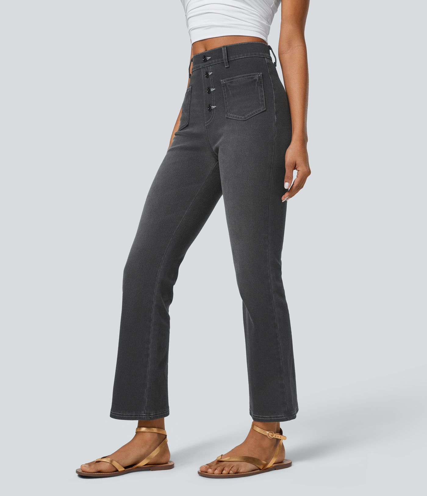 Halara Flex™ High Waisted Decorative Pocket Casual Bootcut Jeans