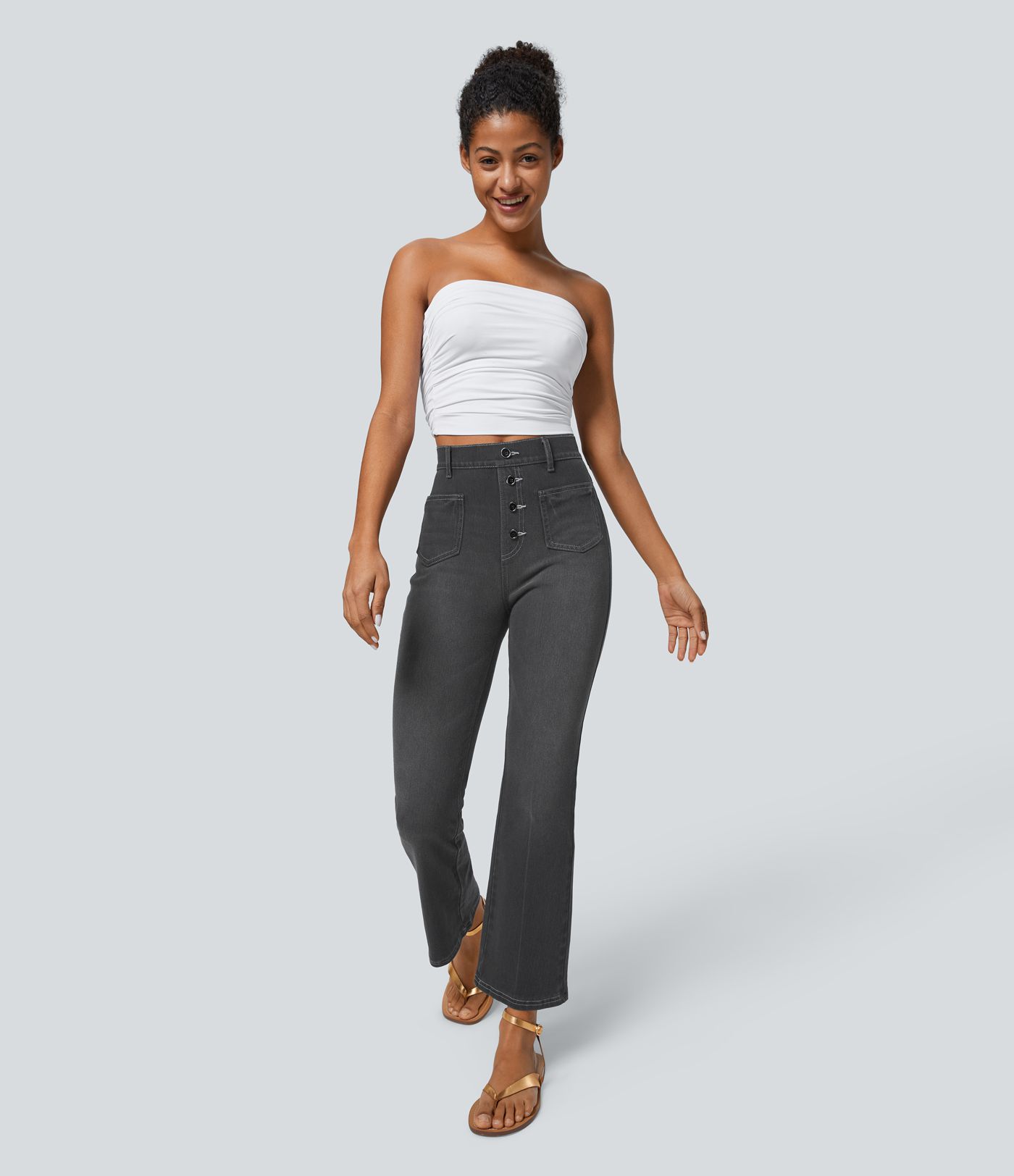 Halara Flex™ High Waisted Decorative Pocket Casual Bootcut Jeans