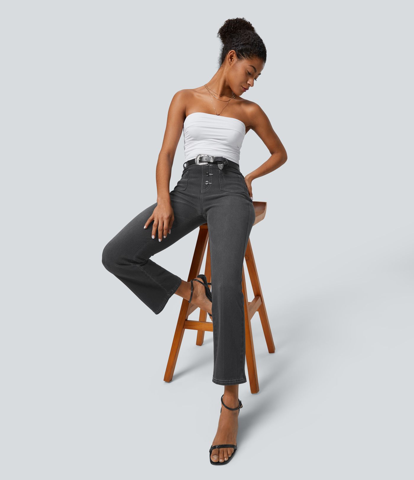 Halara Flex™ High Waisted Decorative Pocket Casual Bootcut Jeans