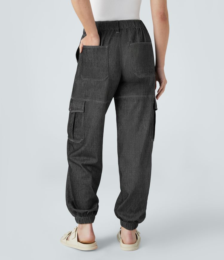 Halara Flex™ Mid Rise Zipper Pockets Casual Pile Cargo Jeans