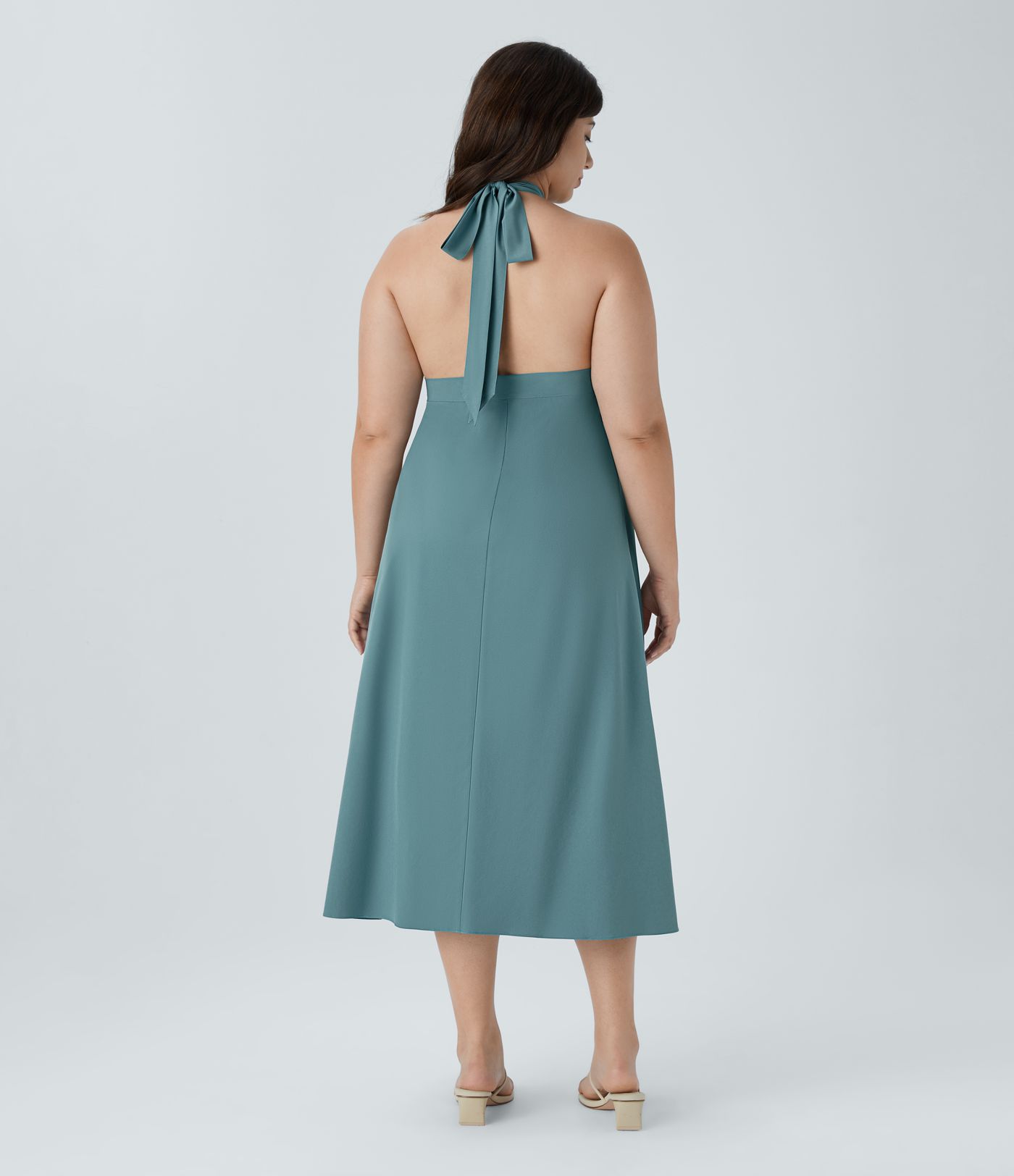Breezeful™ Plus-Size, verdrehter Wickelrock mit hohem Bund und Bindeband hinten - schnelltrocknend