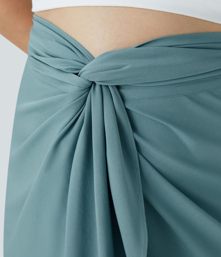 Falda Breezeful™ talla grande resort secado rápido lazo espalda torcida tiro alto