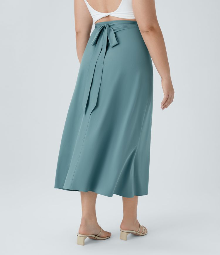 Falda Breezeful™ talla grande resort secado rápido lazo espalda torcida tiro alto