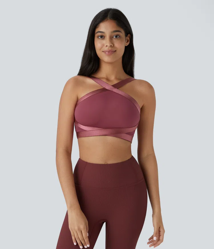 Softlyzero™ Airy Medium Support Crisscross Backless Cool Touch Training Sports Bra