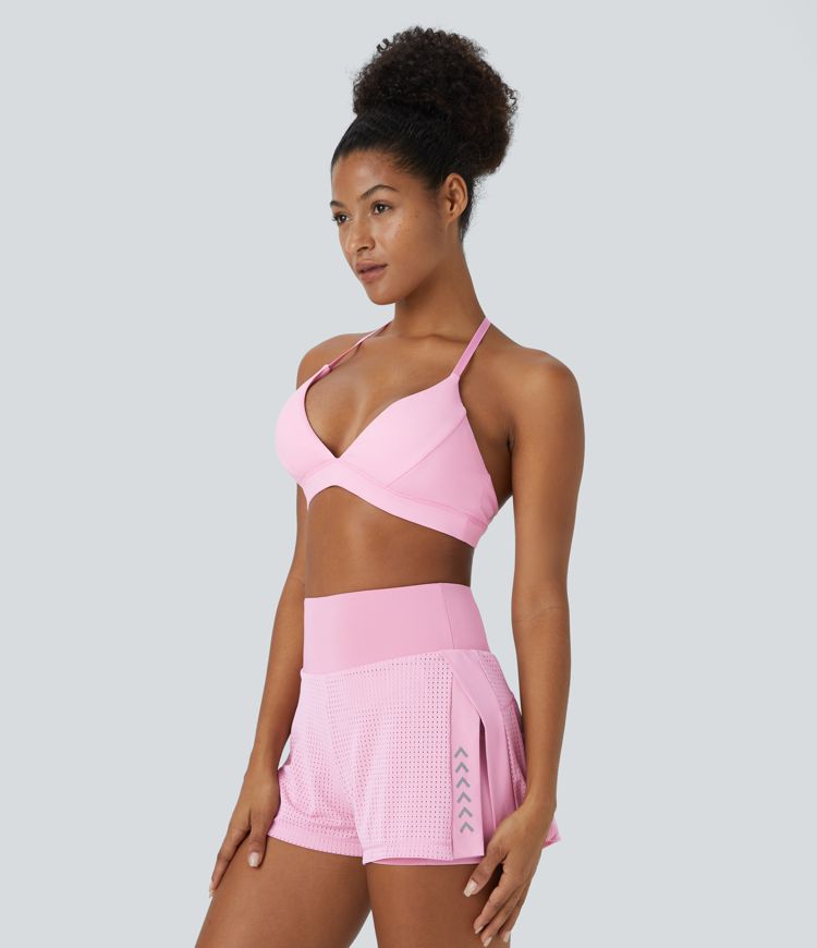 Softlyzero™ Airy Low Support Deep V Neck Backless Removable Strap Cool Touch Casual Sports Bra