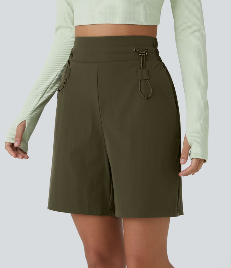 High Waisted Pockets Hiking Shorts